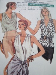 7756 VOGUE VERY EASY  SLEEVELESS DRAPED TOP PATTERN 6